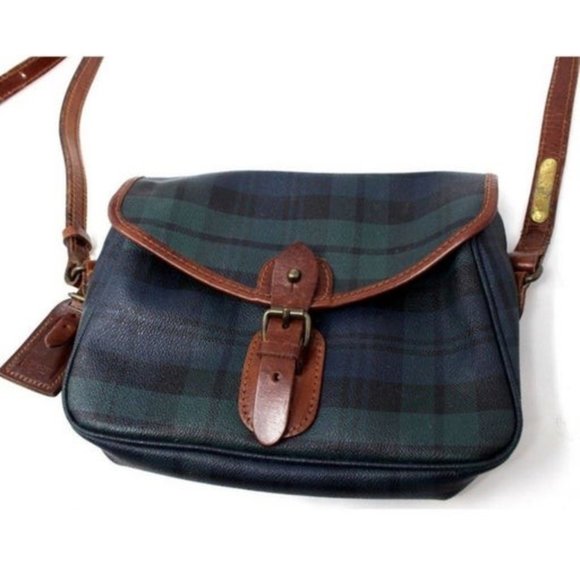 🌟VINTAGE🌟 Polo by Ralph Lauren Blackwatch Plaid Crossbody Bag - Picture 2 of 15